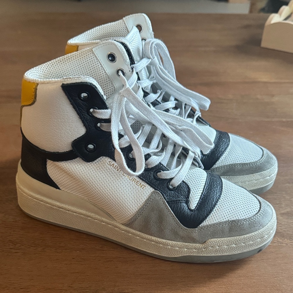 Saint Laurent White and Black High-Tops
